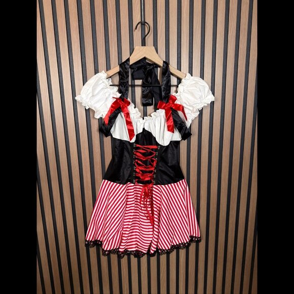 Leg Avenue Striped Pirate Large Womens Dress Halloween Costume Rag Doll y2k - Picture 1 of 8
